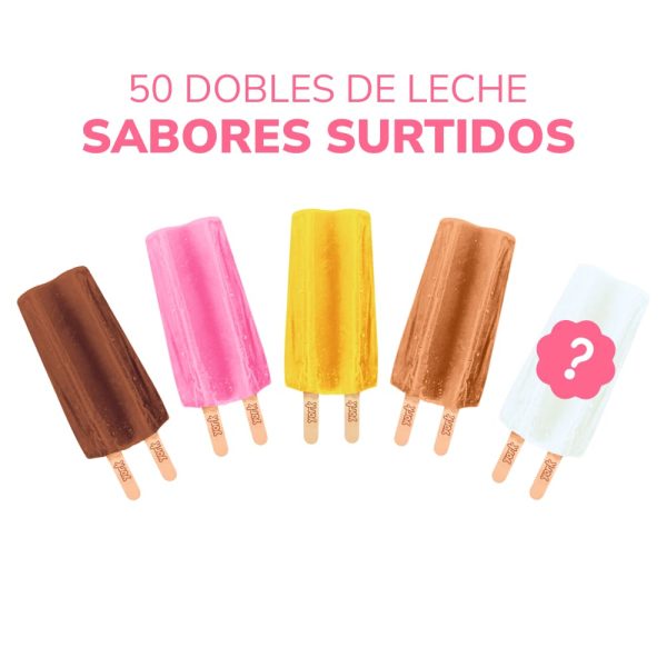 Caja Helados York - 50 Paletas Lolly de Leche